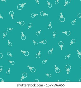 Green Arrow cursor icon isolated seamless pattern on green background.  Vector Illustration