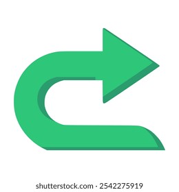 green arrow curve sign vector illustration template design