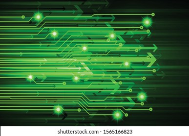 green arrow cyber circuit future technology concept background