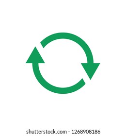 green arrow design vector, icon process flow, rotation logo, reload symbol isolated, refresh sign