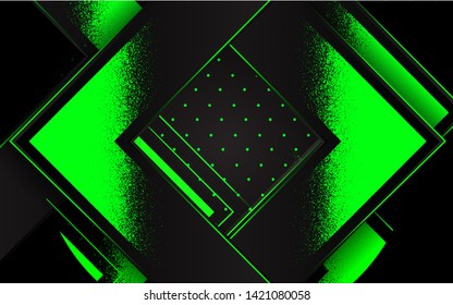 Green arrow direction on dark blank space vector background
