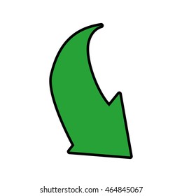 green arrow down direction icon. Isolated and flat illustration. Vector graphic