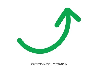 green arrow up and down. Long arrows icon. Long curved hand-drawn arrow isolated. Brush. Texture.