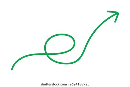 green arrow up and down. Long arrows icon. Long curved hand-drawn arrow isolated. Brush. Texture.