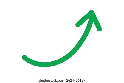 green arrow up and down. Long arrows icon. Long curved hand-drawn arrow isolated. Brush. Texture.