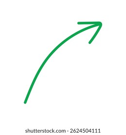 green arrow up and down. Long arrows icon. Long curved hand-drawn arrow isolated. Brush. Texture.