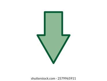 Green arrow down on white background