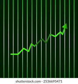 grüner Pfeil Graph char Fortschritt Geschäft Top hohe Wachstum steigende Statistiken Vektorgrafik 