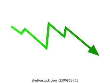 A green arrow graph displaying a sharp decline, indicating a downward trend.