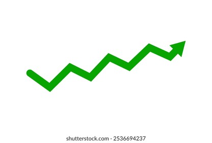 green arrow graph going up finance business growth high top concept vector illustration 