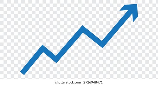 green arrow graph moving upward direction concept of economic stock market business, share, stock, financial growth transparent background