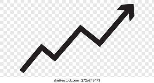 green arrow graph moving upward direction concept of economic stock market business, share, stock, financial growth transparent background