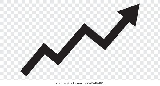 green arrow graph moving upward direction concept of economic stock market business, share, stock, financial growth transparent background