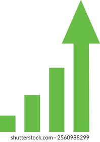 green arrow graph profits icon business arrow 