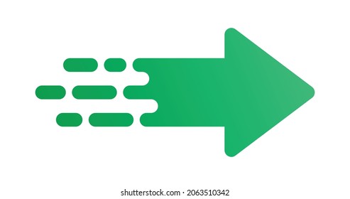 Green arrow icon. Direction concept