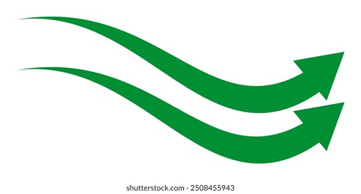 Green arrow icon in flat style on white background. icons for your apps, designs, logos and web. red jump symbol icon.