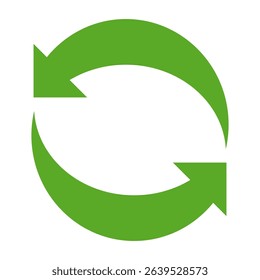 green arrow icon in flat style. green arrow recycling icon. environment icon live theme.
