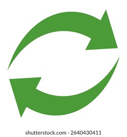 green arrow icon in flat style. green arrow recycling icon. environment icon live theme.