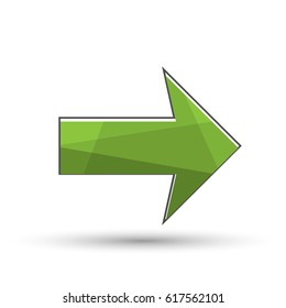 Green arrow icon. It has clipping masks and transparent elements.