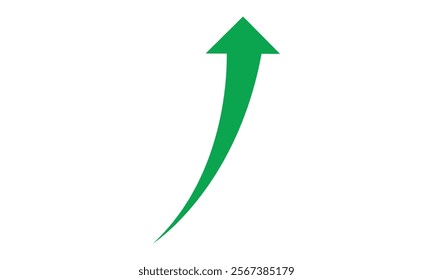 Green arrow icon isolated on transparent background. Flat style arrow symbol for website, logo,app, ui and design.