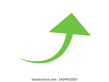 Green up arrow icon on white background.