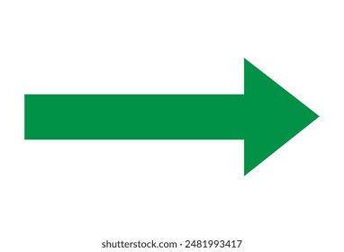 Green arrow icon, arrow icon on white  background. arrow green pointer right symbol for direction, simple arrow pointing right for navigation. Vector illustration. Eps file 76.