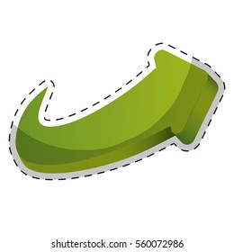green arrow icon over white background. vector illustration