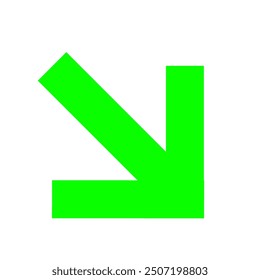 green arrow icon pointing down left