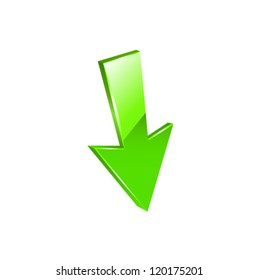 Green arrow icon set. Vector