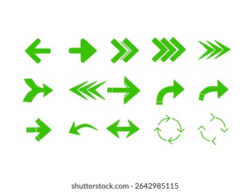 Green Arrow icon set .Vector in white background