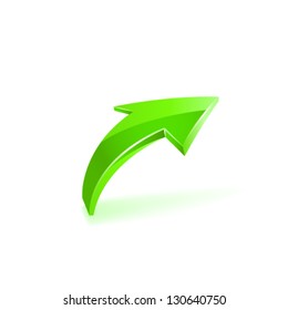 Green arrow icon. Vector