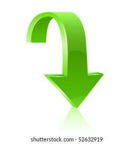 Green arrow icon. Vector