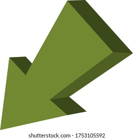 Flecha verde, ilustración, vector sobre fondo blanco