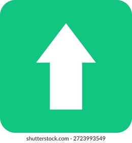 Green up arrow. Increase chart icon