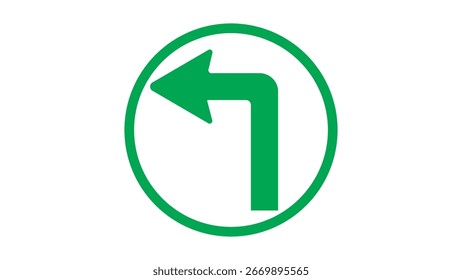 Flecha verde que indica la señal de tráfico a la izquierda, Sitio web, Web, UI, logotipo, diseño. con fondo blanco.