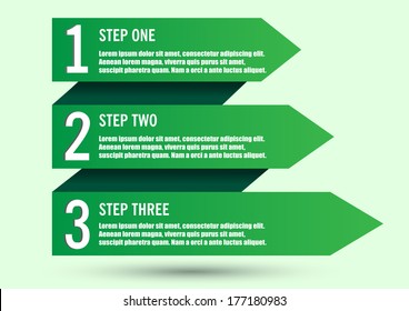 green arrow infographic template with number and place for your text vector illustration
