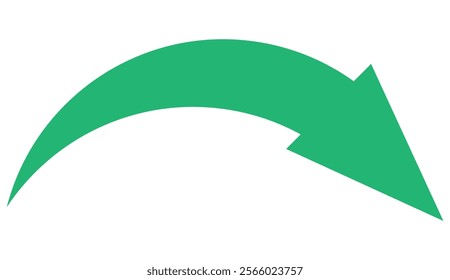 Green arrow isolated on white, vector illustration