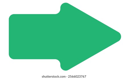 Green arrow isolated on white, vector illustration