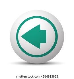 Green Arrow Left icon on white sphere