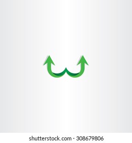 green arrow letter w logo sign design