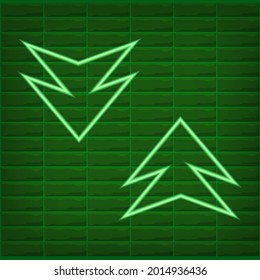 Green arrow light neon effect eps vector editable graphic resources