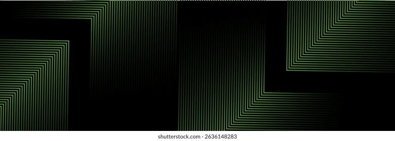 Green Arrow Lines on Dark Abstract Background. futuristic technology concept. Vector Illustration