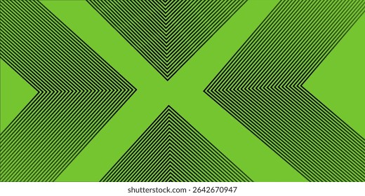 Green Arrow Lines on Dark Abstract Background. futuristic technology concept