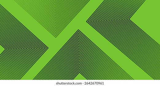 Green Arrow Lines on Dark Abstract Background. futuristic technology concept