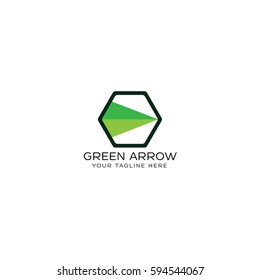 Green arrow logo template vector illustration for business on white background. Vector Illustrator eps10