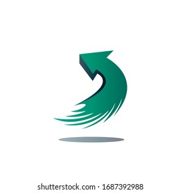 Green arrow logo vector icon template