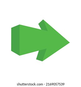 green arrow. on white background