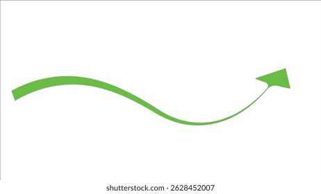 green arrow on white background
