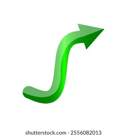 green arrow pointer up side direction 3d icon isolated 