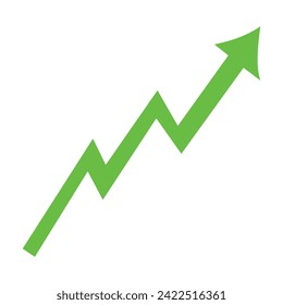 green arrow pointing up grow business financial profit graph. Vector illustration. Eps file 133.